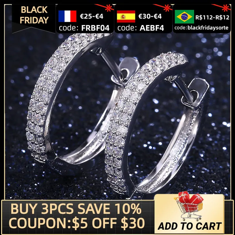 

2021 New Trendy Halo Solid 925 Sterling Silver Earings For Women Lady Anniversary Gift Jewelry Drop Shipping Christmas E5660