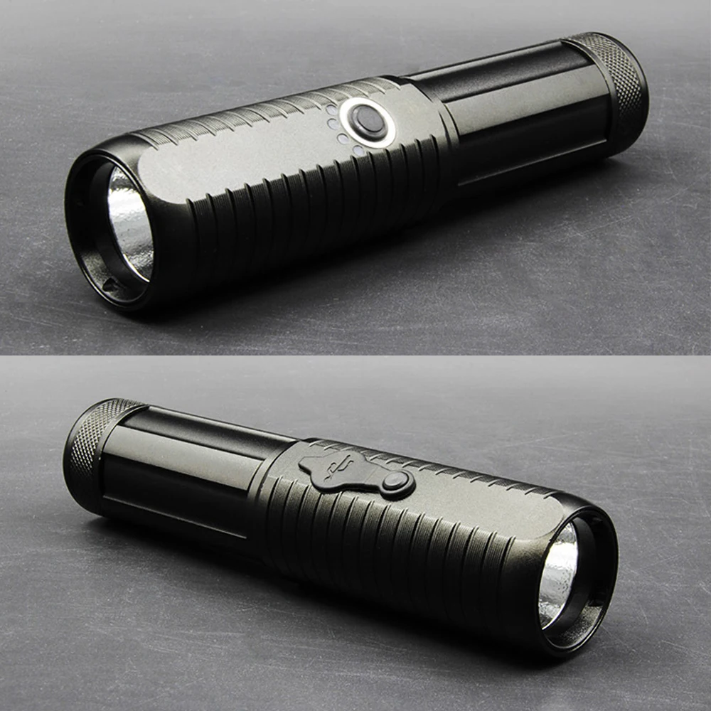 Самый яркий светодиодный фонарик XHP70 с 4 ядрами заряжаемый от usb тактический 18650