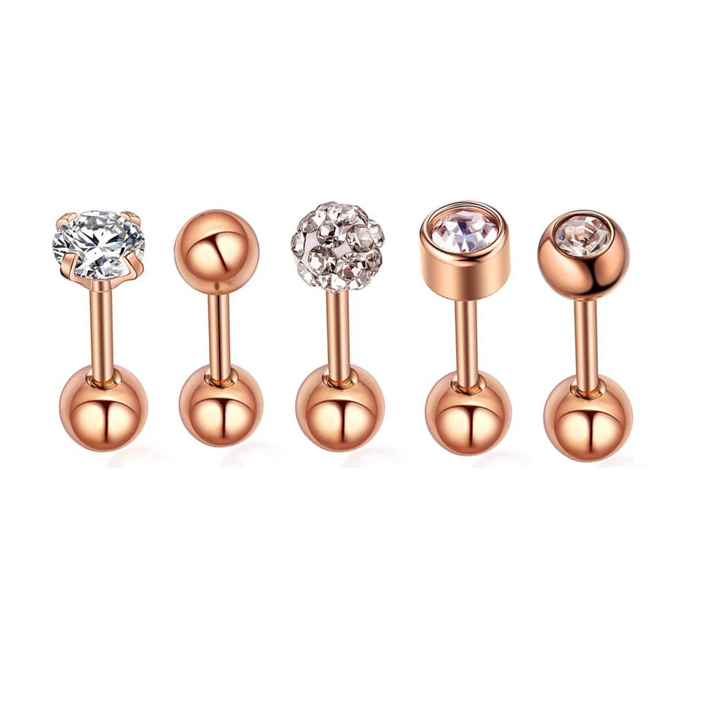 5 шт./лот, круглые хрустальные Сережки для пирсинга губ, пробки для губ, хирургические стальные серьги Daith, спиральные пирсинг, хрящи Da Orelha