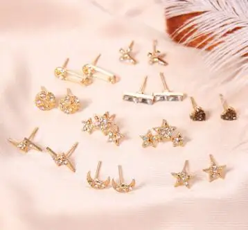 9 пар/компл. луны и звезд сердце Lightning Bijoux (украшения своими руками) с украшением в