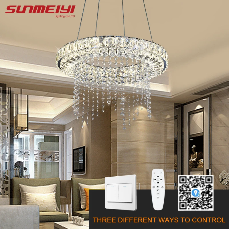 Светодиодные люстры с регулируемой яркостью Современный хрустальный умный