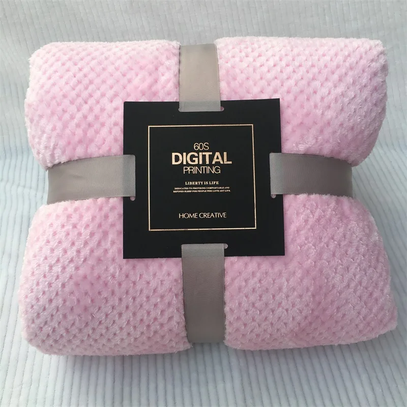 baby Pink Супер мягкое бархатное одеяло для детский диван, офисное детское одеяло, полотенце для путешествий, флисовая сетка, переносное автомобильное дорожное одеяло - Цвет: baby Pink