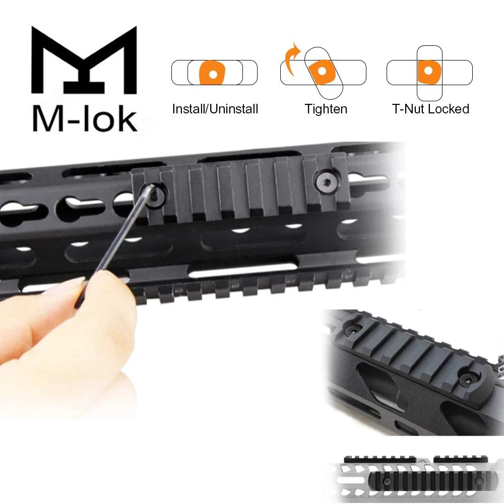 

Tactical 21mm M-lok Picatinny Rail 5 7 9 13 Slots Weaver Rails Scope Mount for Mlok Handguard Rifle Scope Mount Base Rail