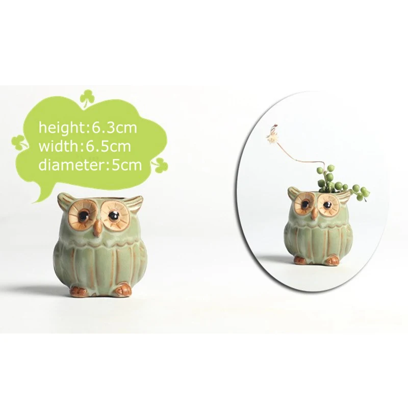 

5Pcs/Set Ceramic Owl Shape Garden Flower Pot Desk Plant Pot Creative Design Succulent Planter Pot Home Garden Decoration outdoor