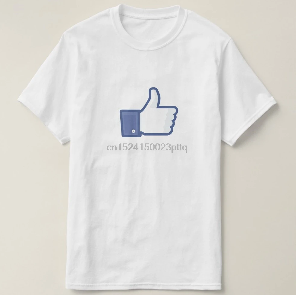 Мужская футболка с принтом хлопковая коротким рукавом и надписью Facebook Like Thumbs Up