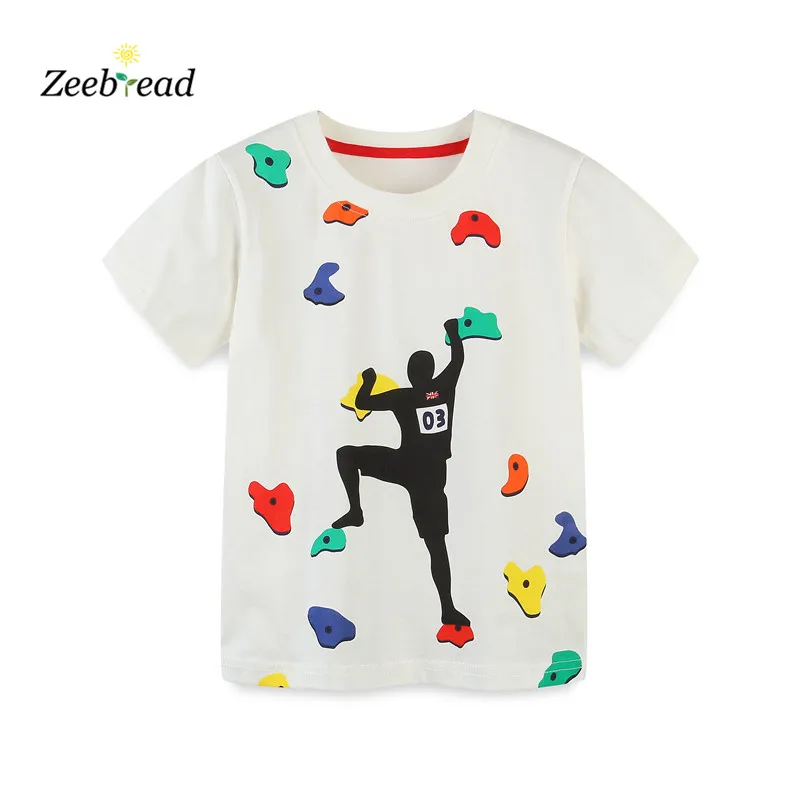 Детские летние футболки zeehere с мультяшным принтом, модные футболки для мальчиков и девочек, Новое поступление, детская одежда, топы