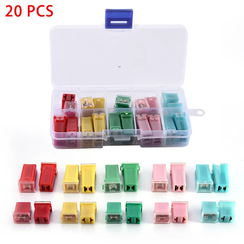 

Комплект предохранителей для автомобиля, комплект предохранителей 20 шт., 20 А, 30 А, 40 А, 50 А, 60 А, с пластиковой коробкой