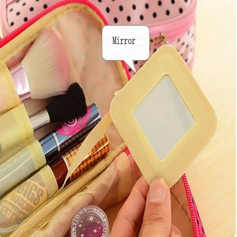 Многофункциональная портативная косметичка на молнии в горошек красивый чехол для макияжа Tas кошелек