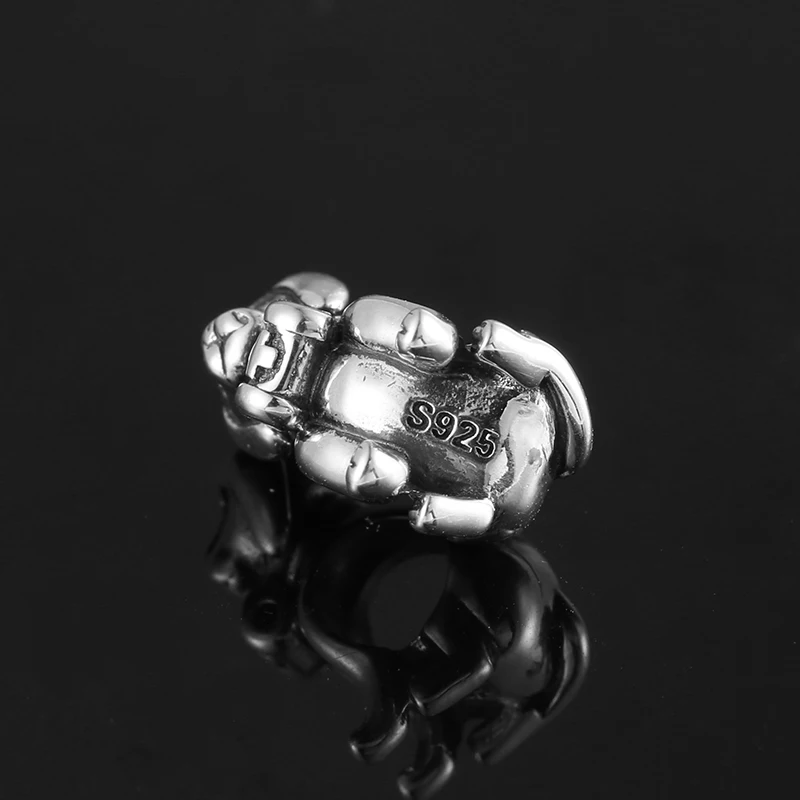 925 стерлингового серебра эмаль собака форма бусины подходят Pandora Шарм браслет ювелирных изделий