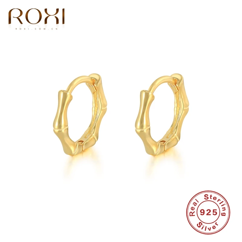

ROXI Joint Geometry 9mm Huggie Earrings for Women Men Casual Hoop Earrings 925 Sterling Silver Pendientes Plata 925 Ear Buckles