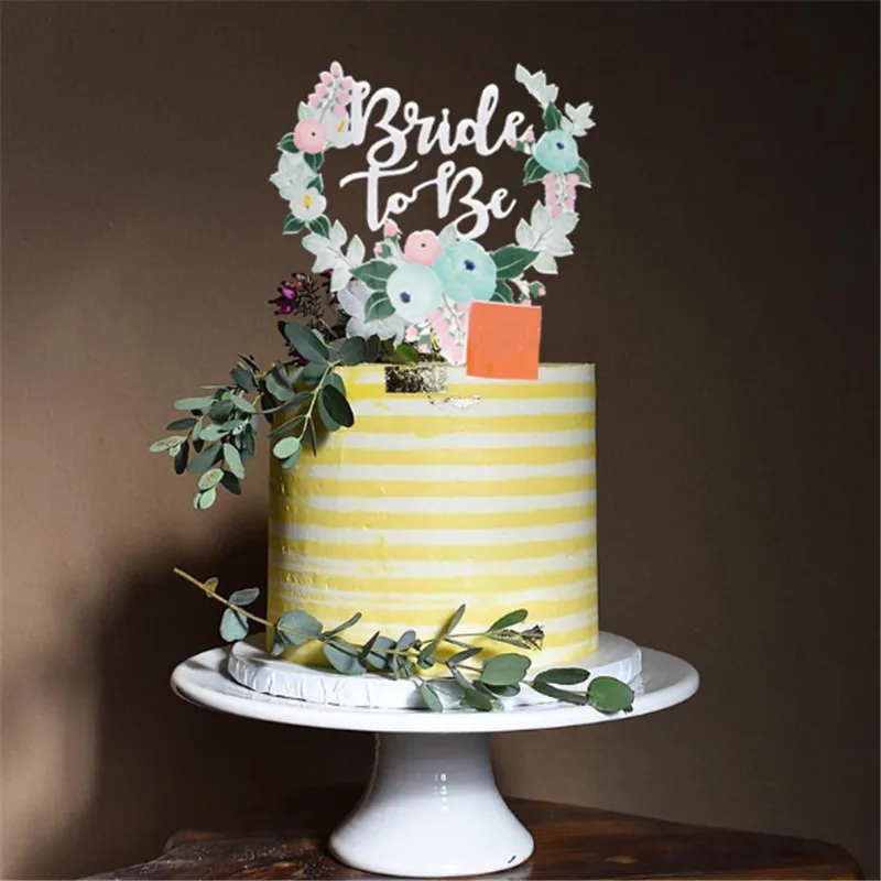 1 шт. свадебное украшение невесты быть золотой акриловый торт Топпер ДУШ