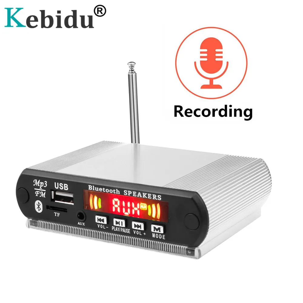 Плата Bluetooth декодера KEBIDU с алюминиевым корпусом 12 В Поддержка USB/TF/FM|MP3-плееры| |