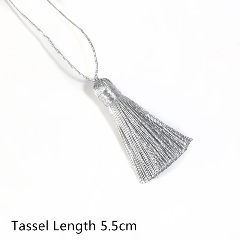 Light Grey 17 цветов, 55 мм, Короткая Толстая хлопковая шелковая кисточка, длинная подвесная веревка, кисточки для рукоделия, занавеска на цепочках, аксессуары для одежды - Цвет: Light Grey