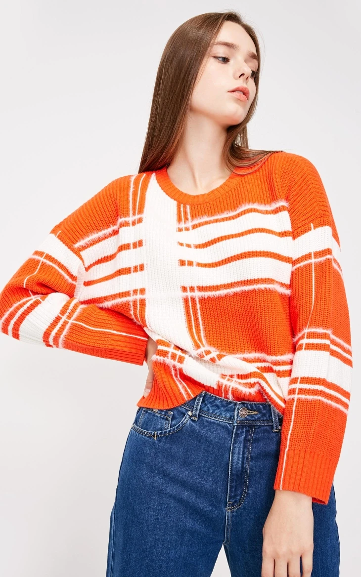Vero Moda женский свитер в полоску с круглым воротником на осень и зиму | 318413593