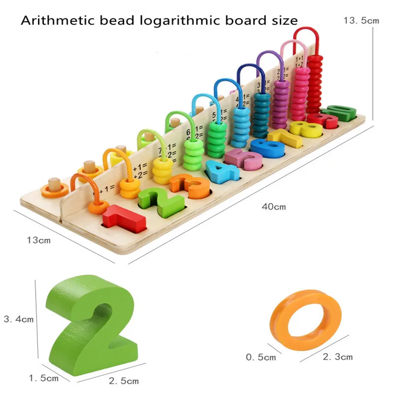 

Multifunctional Children's Montessori Wooden Counter Calculation Stand Abacus Abacus Early Education Puzzle Surprise Toy Gift