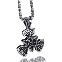 mens boys silver celtic knot magic stainless steel necklace pendant with 45 75cm chain jewelry
