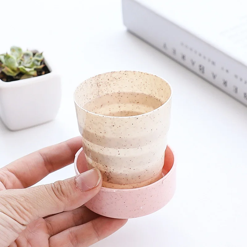 Уличные портативные дорожные складные чашки из пшеничной соломы кофе чая с