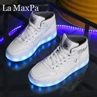 Светящиеся кроссовки для женщин и мужчин, детская обувь с подсветкой, Размеры 35-44