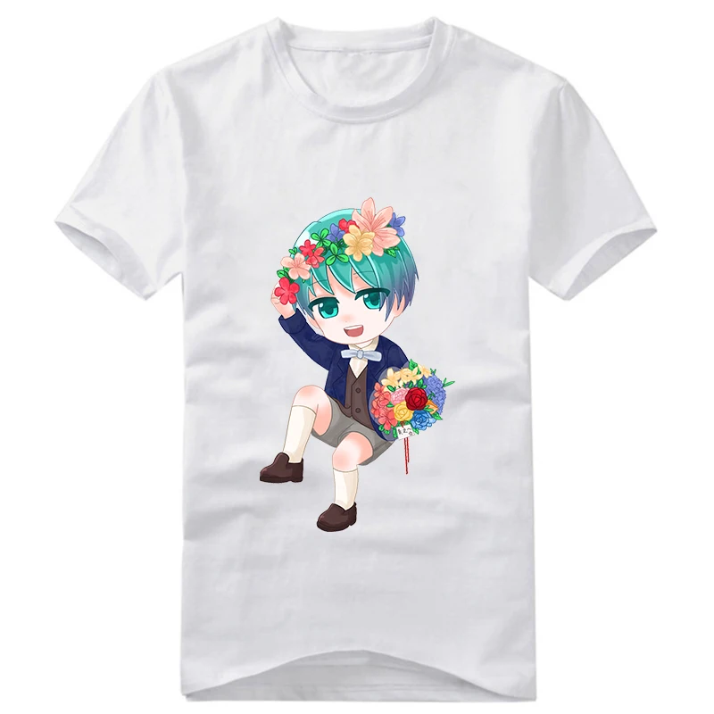 Белая футболка унисекс с рисунком из аниме старшая школа | Мужская одежда