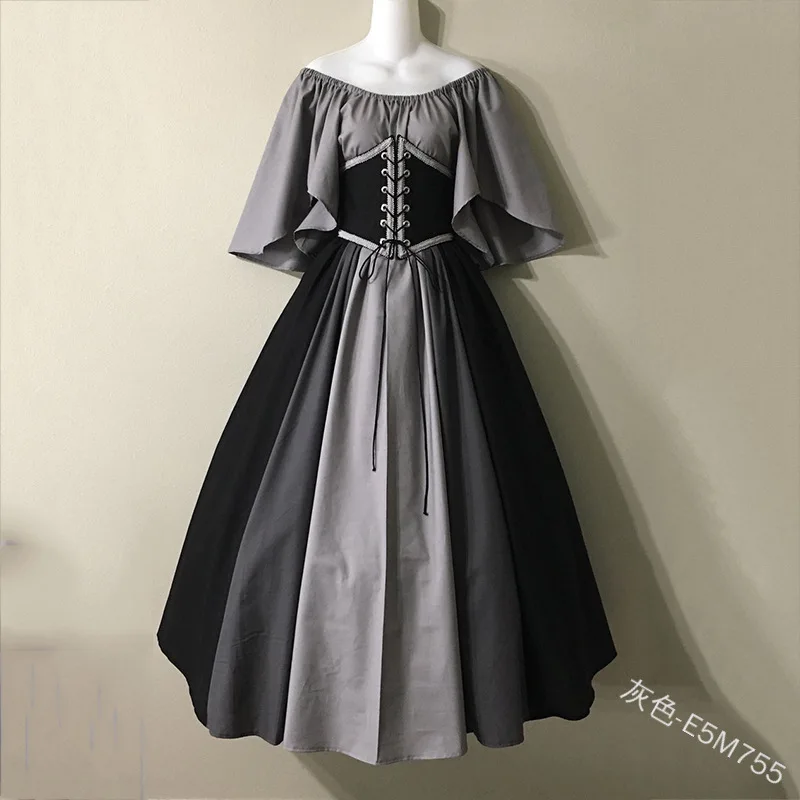 

Palace Medieval Costume Women Halloween Dress Vintage Victoria 2PCS Vintage Carnival Party Long Robe Cosplay Fancy Clothing