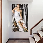 Tamara de Lempicka женское белое платье, холст, живопись, печать, гостиная, домашний декор, художественное оформление, современные искусственные плакаты