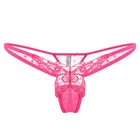 Прозрачные сексуальные трусики с вышивкой бабочки, Женские Простые Соблазнительные Y-образные трусики-танга с заниженной талией, ажурные Т-образные брюки, Экзотическая одежда
