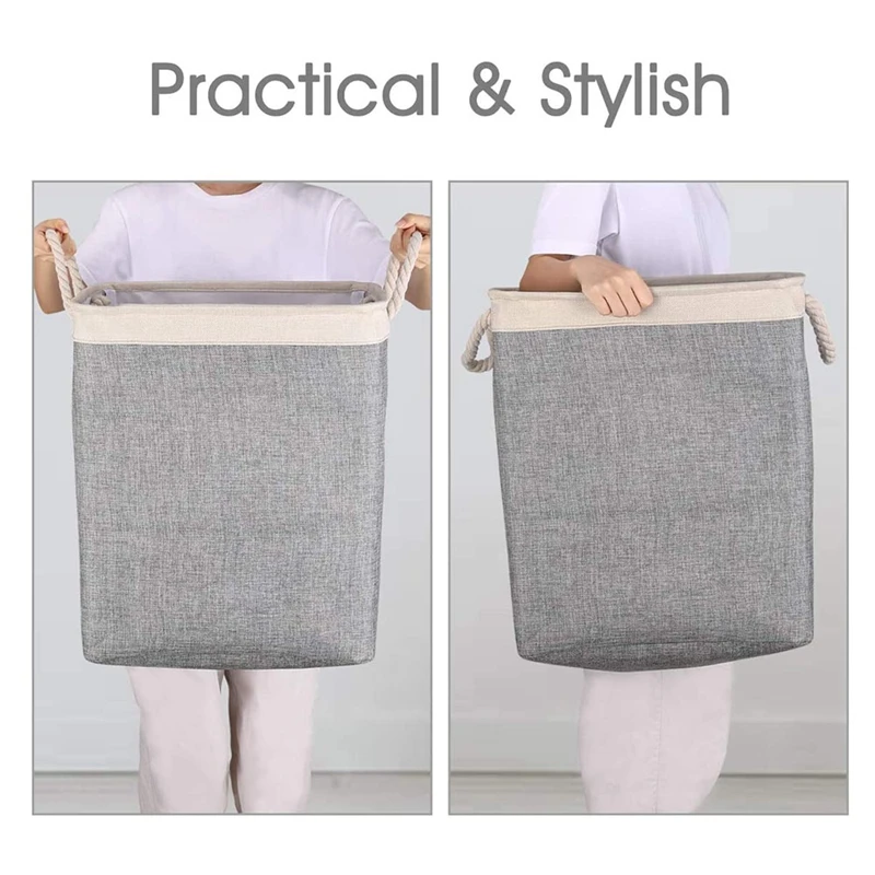 

Laundry Baskets with Handles Collapsible Linen Hampers with Detachable Brackets Well-Holding Foldable Laundry Hamper