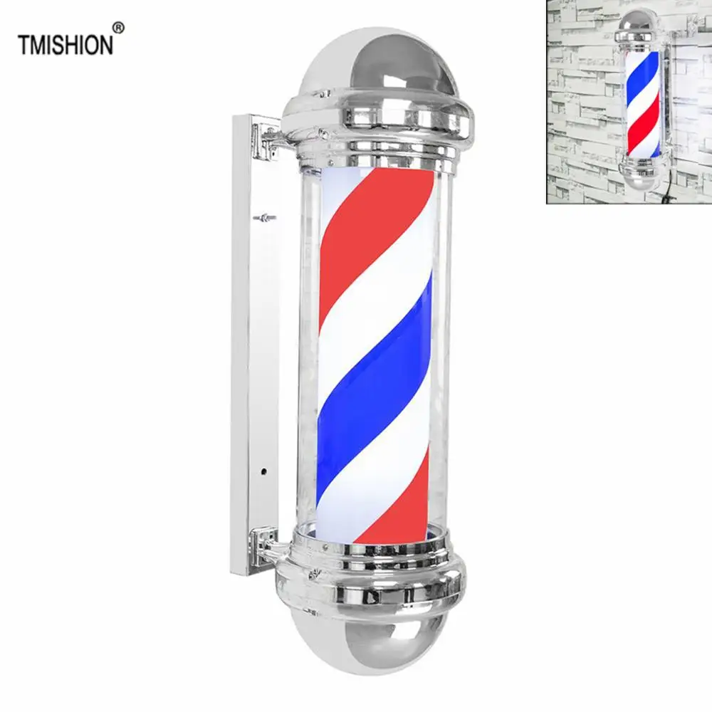 Светодиодный парикмахерской знак Полюс светильник красный белый синий в полоску