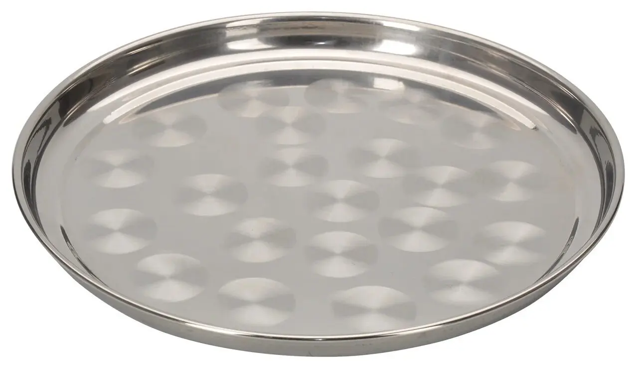 Поднос круглый из нержавеющей стали 35 см | Дом и сад
