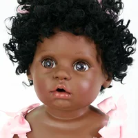 Full Vinyl Black African American Ethnic Biracial Toddler 22'' Reborn Baby Dolls Toys for Girls  Toys for Children
