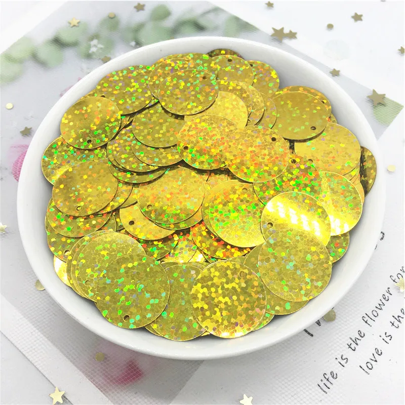 Блестки 20 мм плоские круглые края отверстия свободные блестки ПВХ пайетками для