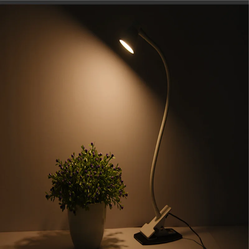 Гибкая Складная Настольная лампа с держателем на клипсе мощный ночник питанием