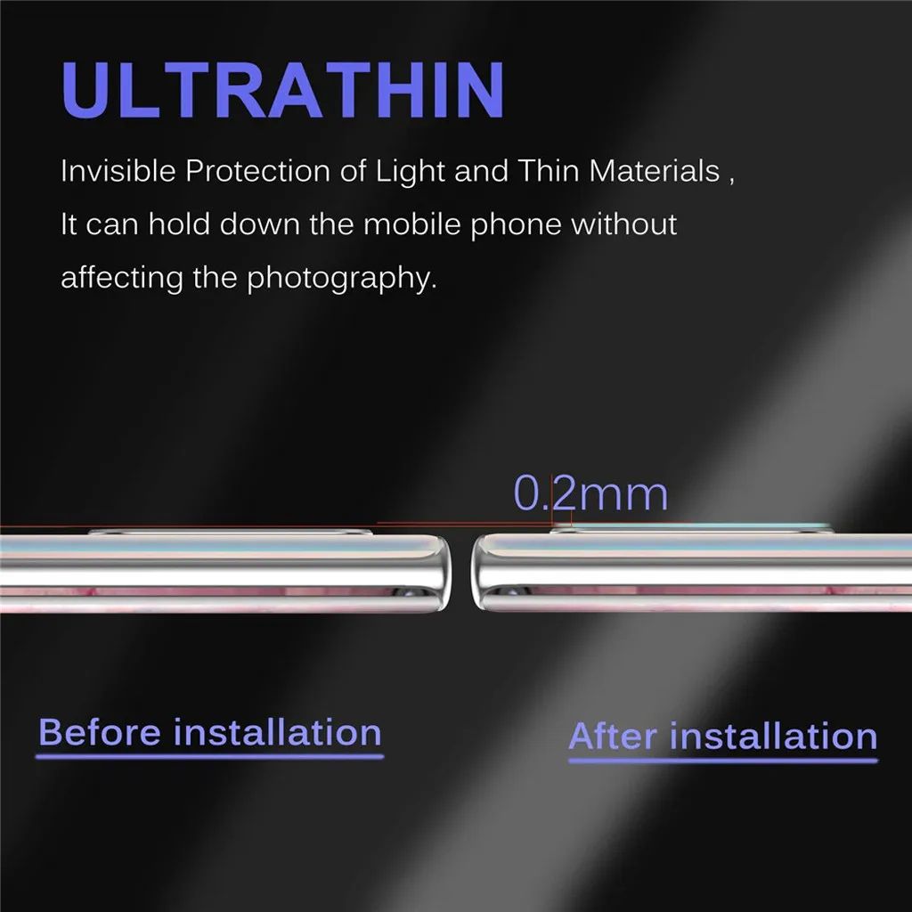 Задняя прозрачная задняя крышка объектива камеры защитная пленка из закаленного