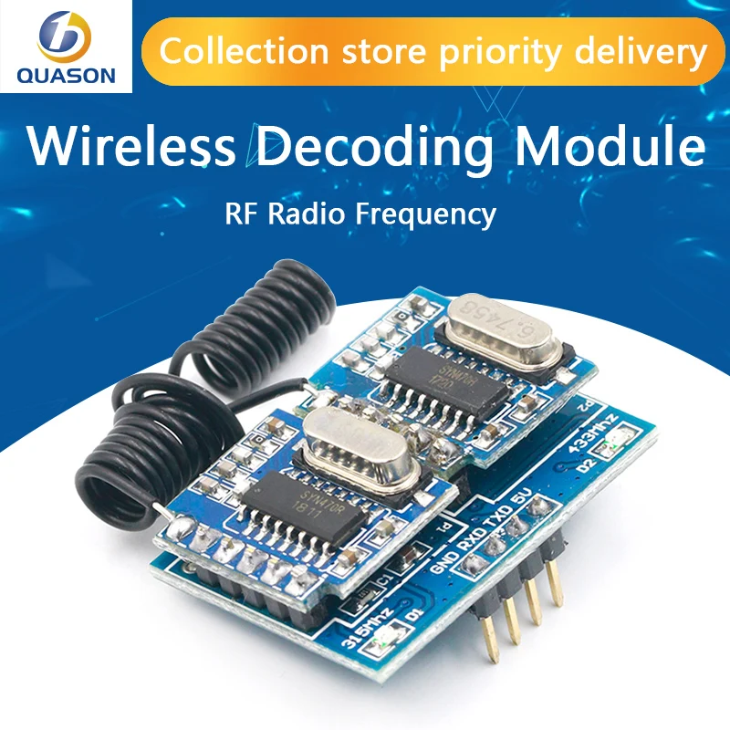 

Dual frequency wireless decoding module RF radio frequency wireless remote control switch 315/433Mhz MCU RF34B