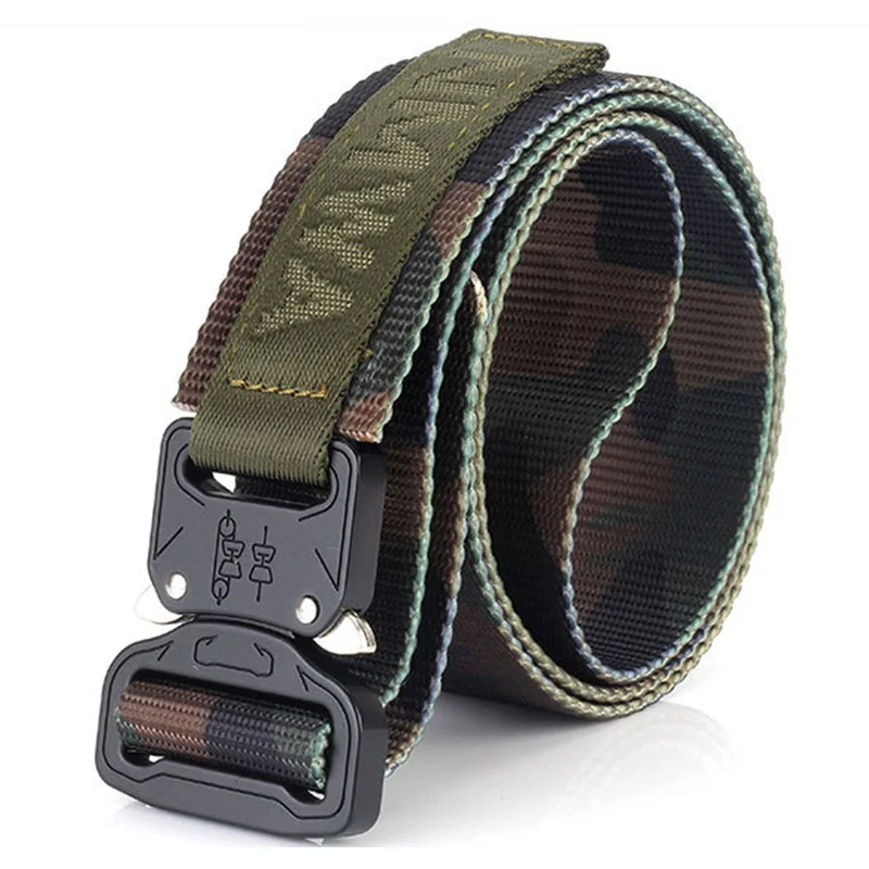 Camouflage HSSEE быстросъемная пряжка спортивный пояс зеленая нейлоновая металлическая пряжка для путешествий рыболовный пояс унисекс военный ремень спортивные аксессуары - Цвет: Camouflage