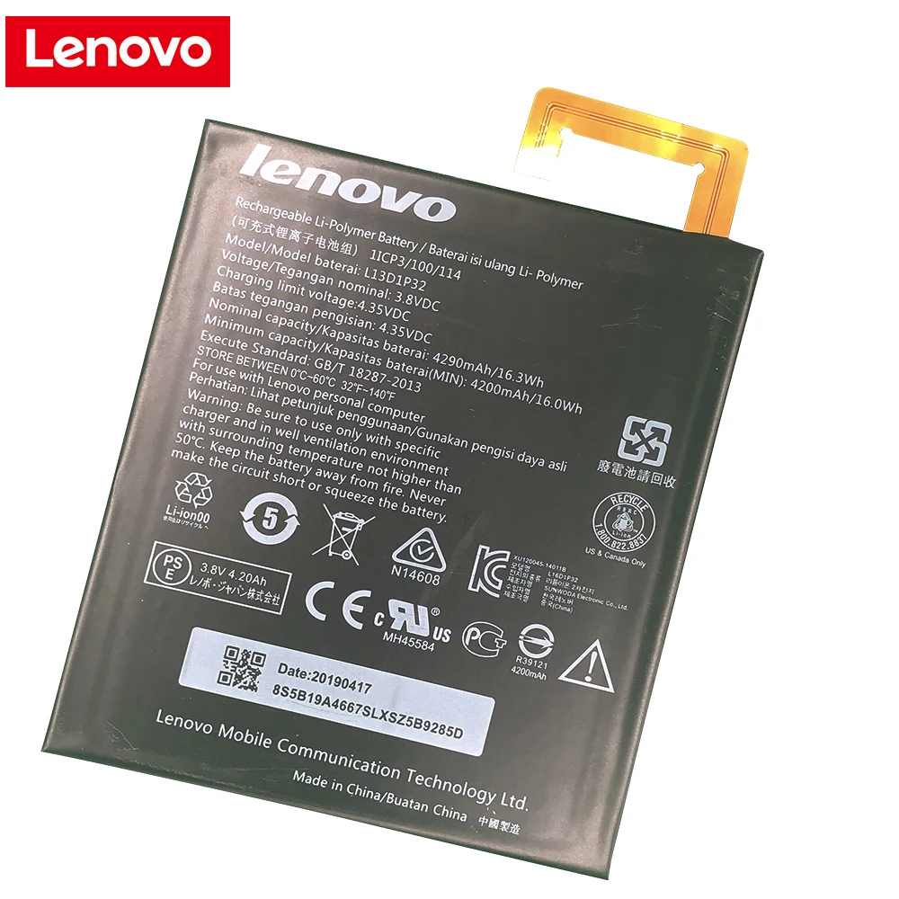 100% Оригинальная батарея для Lenovo Pad A3500 S5000 H/Lepad A8-50 A5500 Tab S8-50/TAB4 8 plusTB-8504N/Lenovo 2 A7600-F