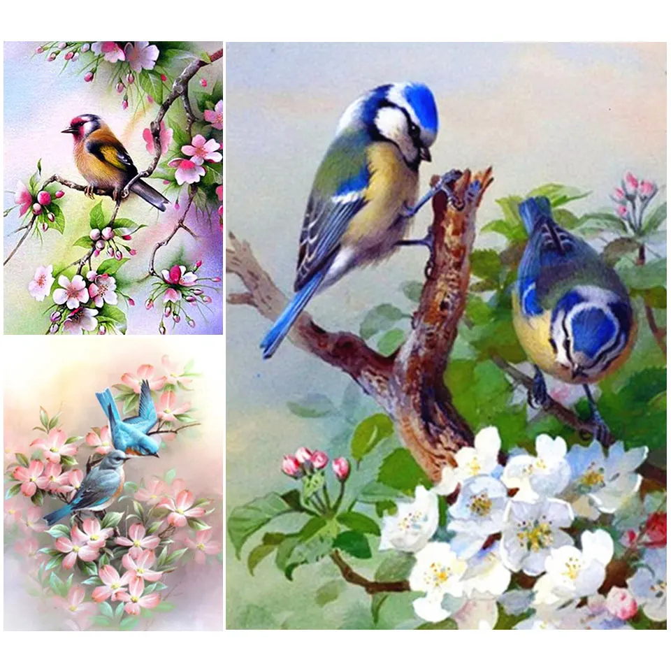 

5D алмазная живопись «сделай сам», вышивка крестиком с птицами, полная выкладка, мозаика, картина стразы, Декор, подарок, алмазная вышивка с ж...