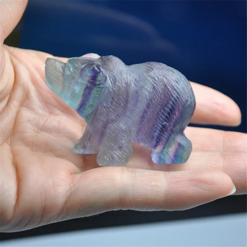 

Красивый натуральный кварц Радужный флюорит Медвежонок целебные кристаллы для подарков