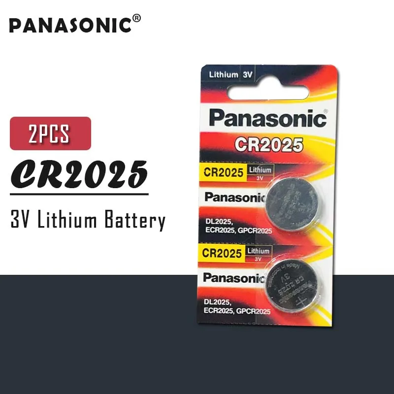 2 шт. оригинальный PANASONIC CR2025 кнопочный аккумулятор 3 в литиевые батареи для часов