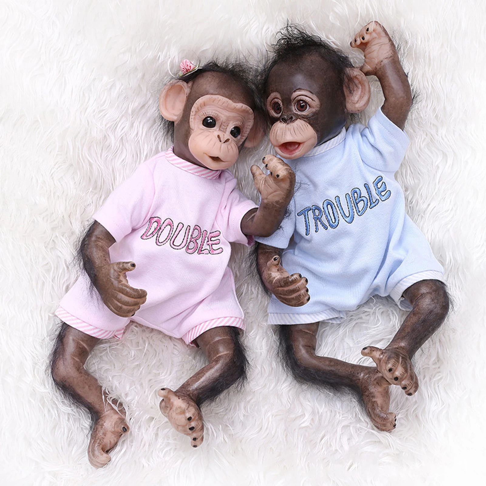 

40cm Monkey Baby Doll Hand-made Innovative Simulation Toy Decor Animal Plush Toy Baby Monkey Newborn Baby Doll Toy