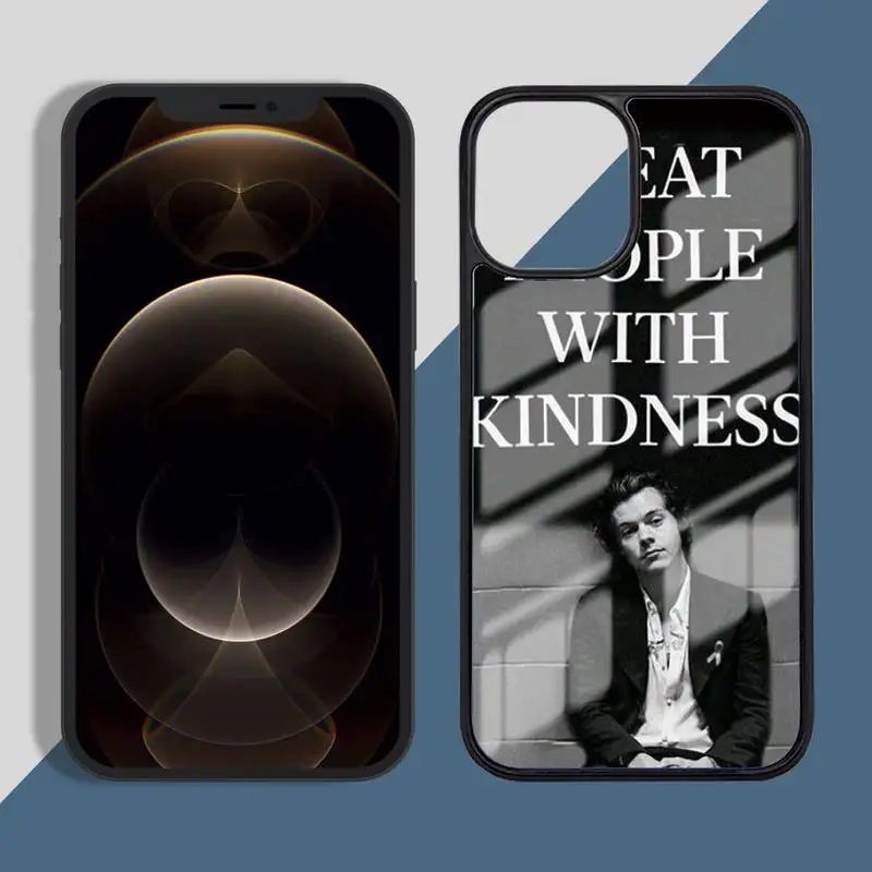 

Harry Styles Treat people with kindness Phone Case TPU+PC For iPhone X XR XS 11 12 mini Pro MAX 7 8 Plus