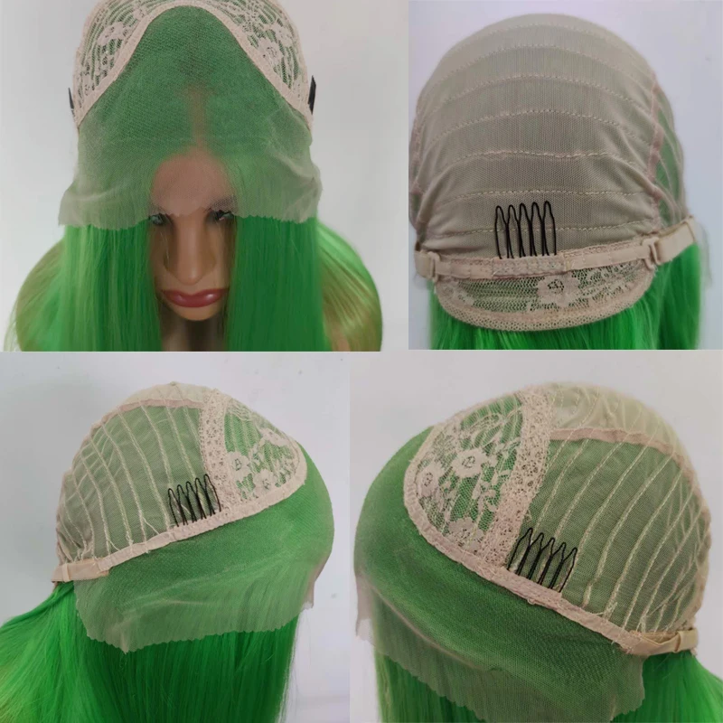 

Green wig synthetic lace front wig long straight wigs for women green lace front wig Heat Resistant