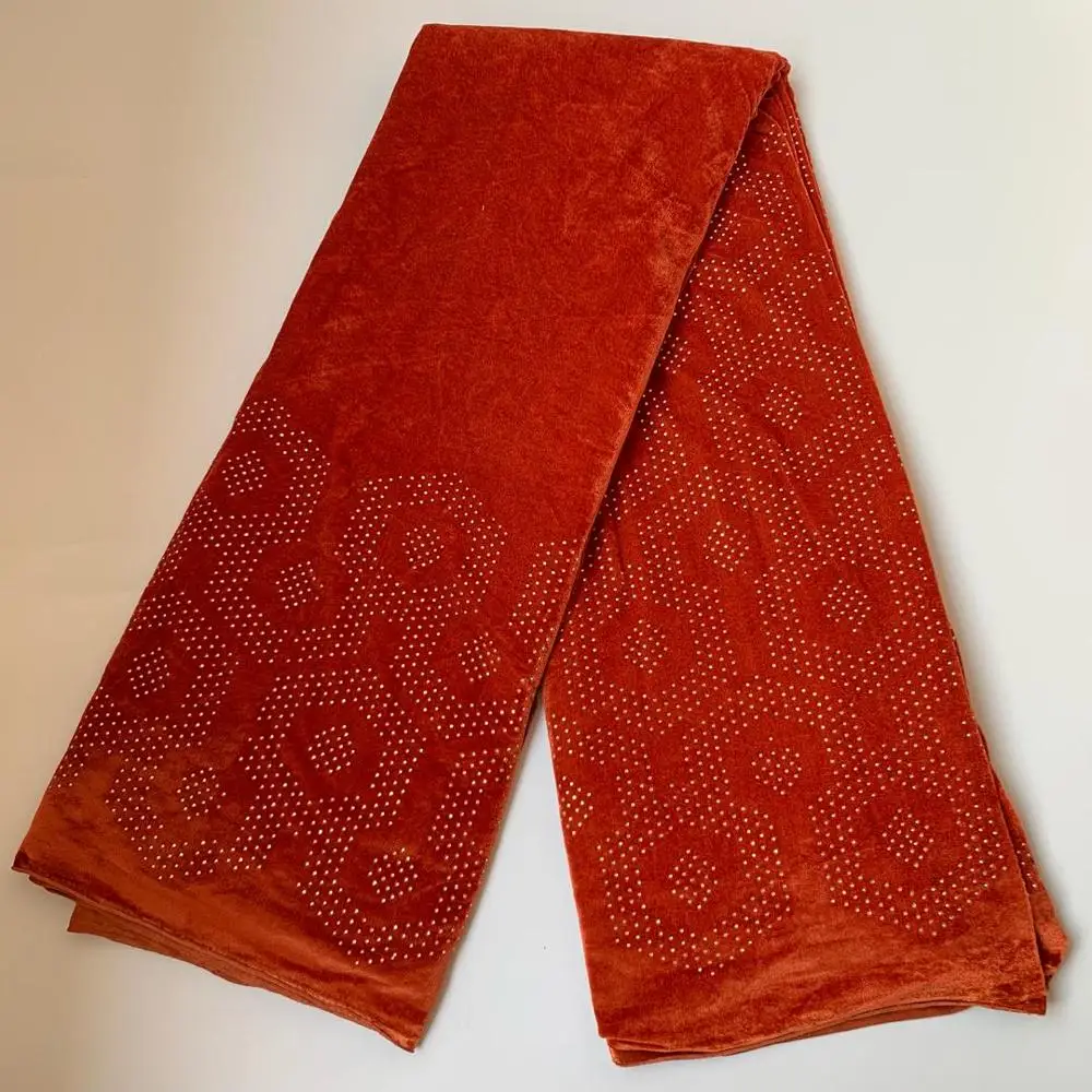 

Latest African Velvet Lace fabric Nigerian French Lace Fabric High Quality Velvet With Stones For Wedding Party