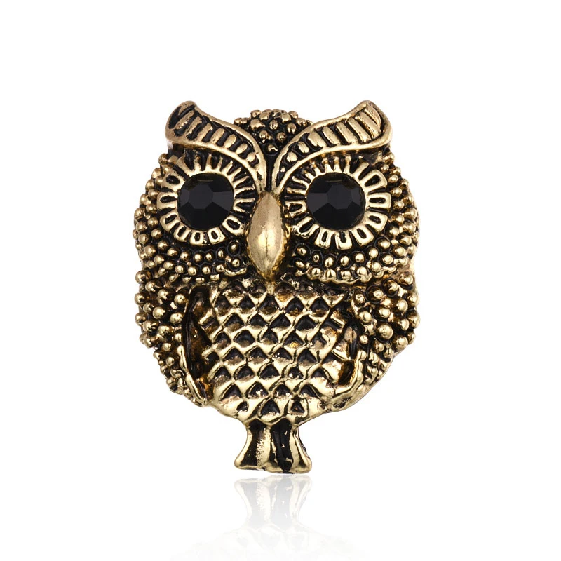 Женская винтажная металлическая брошь MAIKALE булавка с черными кристаллами в виде