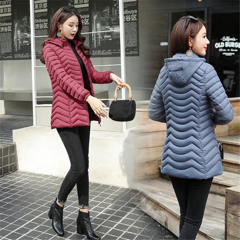 

Large Size 6XL Women's Cotton Coat Middle-aged Ladies Winter Jackets Basic Zipper Hooded Cotton Padded Jacket Overcoat Parkas