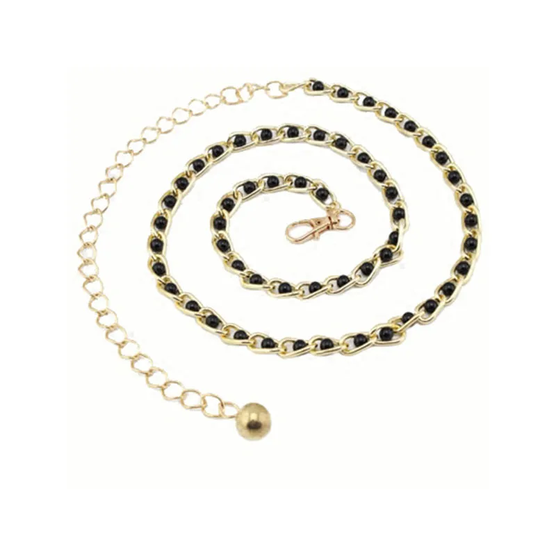 Простой Длинный жемчужный ремень ручной работы Модный женский с цепочкой для