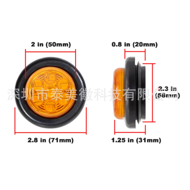 2 шт. автомобильные Внешние огни круглый светодиодный индикатор 12 в 24 В