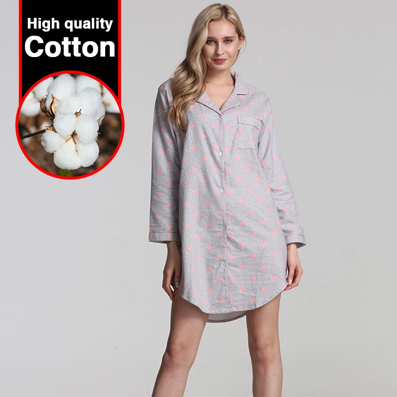 ночная рубашка хлопок сорочка женская большой размер с длинными рукавами