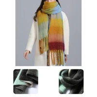 universal women plaid scarf excellent craftmanship daily costume plaid blanket winter scarf winter pashmina plaid scarf