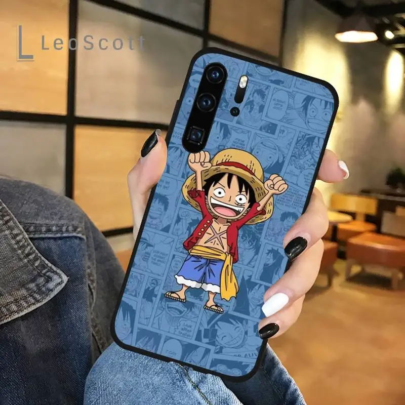 

Japan cute One Piece Luffy Anime Phone Case For Huawei honor Mate P 9 10 20 30 40 Pro 10i 7 8 a x Lite nova 5t